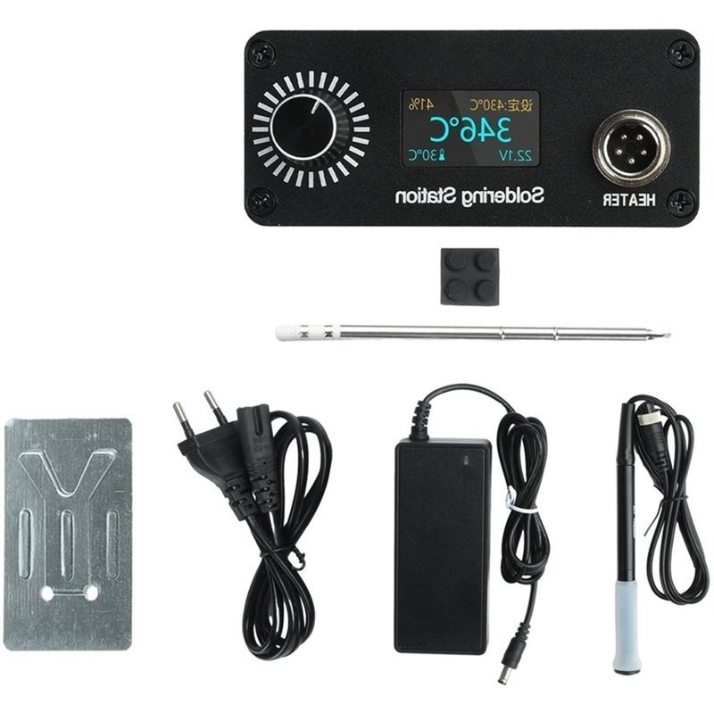 T12 Soldering Station Oled - 【A56X】T12 ポータブルミニデジタルはんだ付けステーション OLED ディスプレイ付き家庭修理用プロフェッショナルアイロンツールキット EU プラグ
