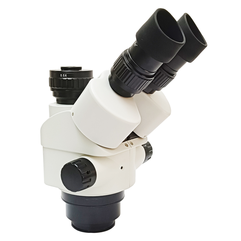Trinocular Stereo Microscope 7X-45X - 7X-45X プロフェッショナルプラスチック三眼顕微鏡ヘッド 0.5X カメラアダプター付き WF10/22MM 接眼レンズ
