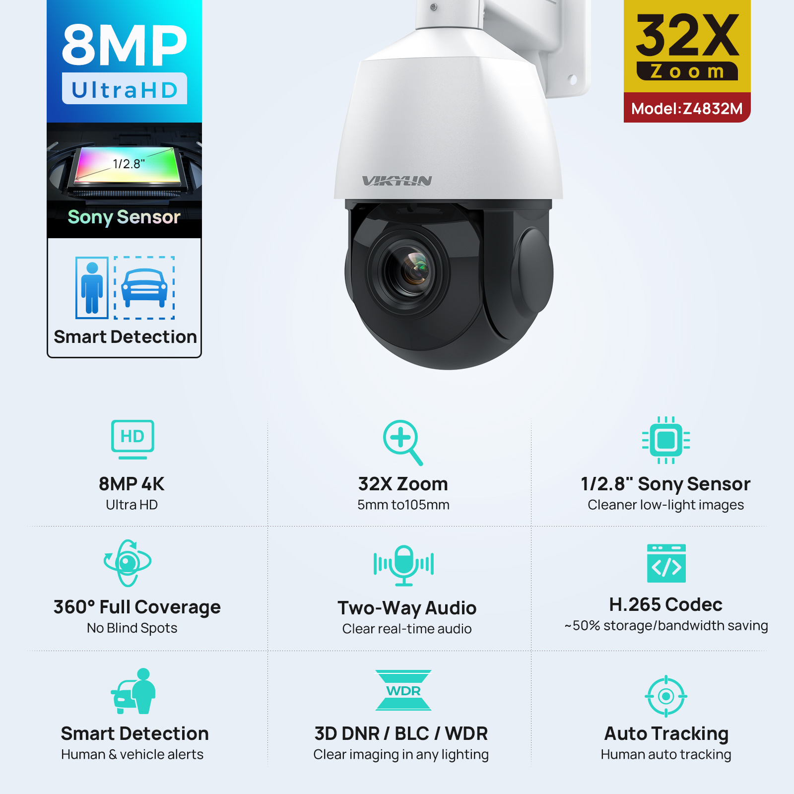 4K Microscope Camera Sony Sensor - Vikylin 4K 8MP PTZ 32X ズーム