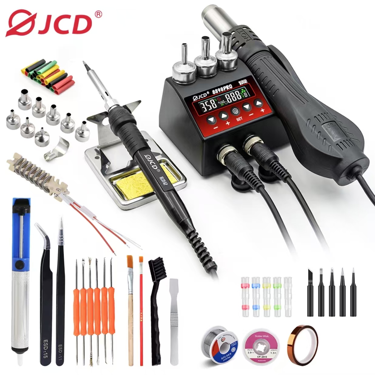 2 In 1 Soldering Rework Station 750W - 750 ワット SMD リワークはんだステーション 2 で