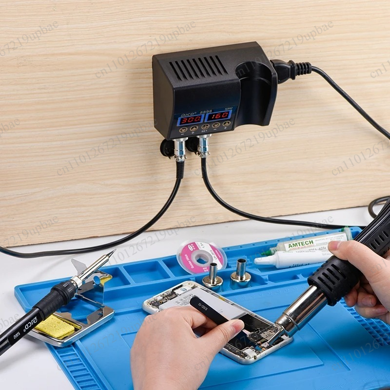 2 In 1 Soldering Rework Station 750W - 8898 2-in-1 750W LCDデジタルはんだ付けステーション ホットエアリワークステーション BGA