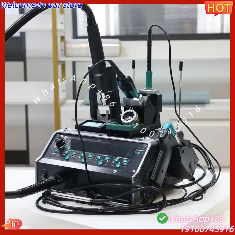 Desoldering Pump Electric Vacuum Station - 2026Hot YIHUA-948D IV 5-in-1 はんだ付けステーション ホットエアピンセット