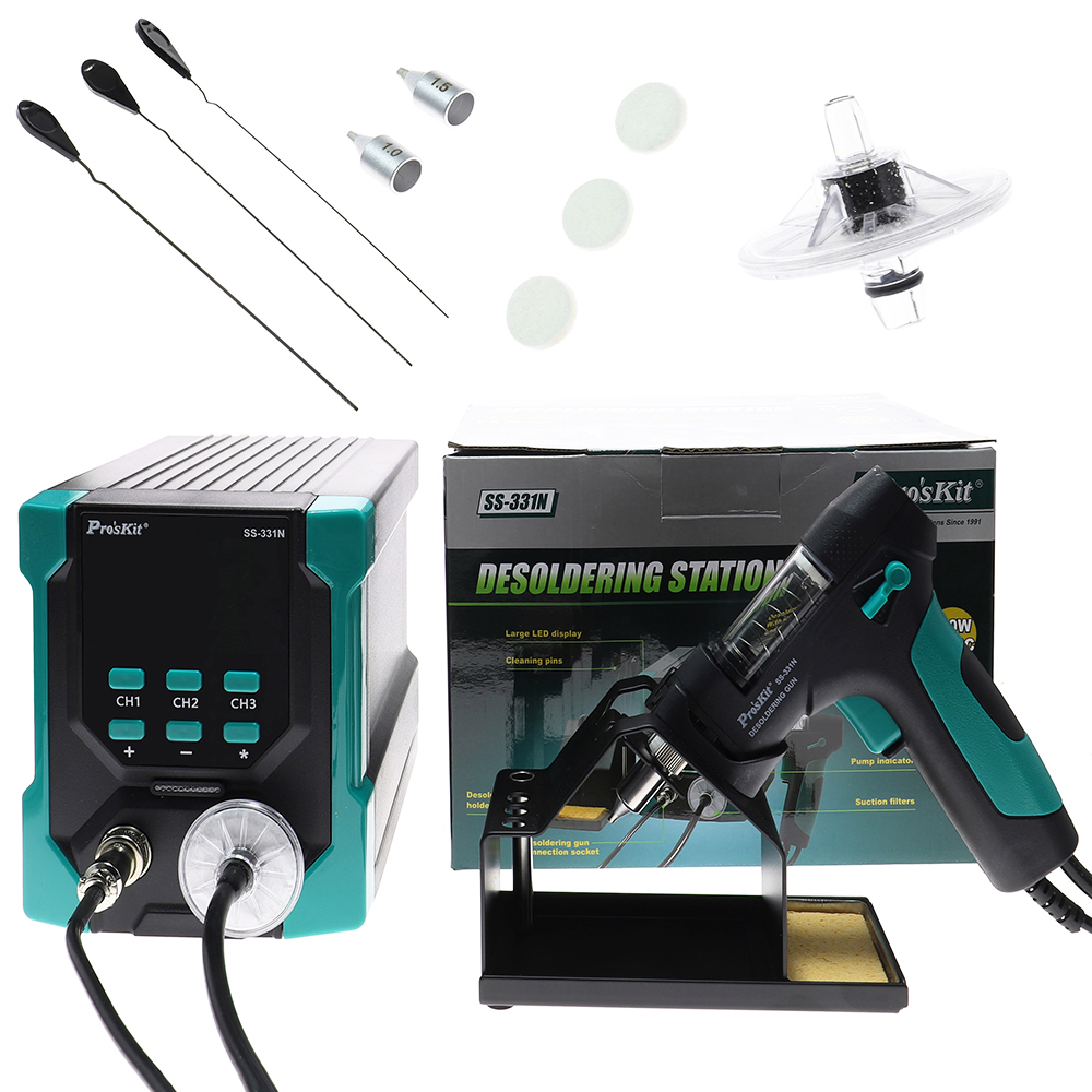 Desoldering Pump Electric Vacuum Station - SS-331N デジタル電気はんだ吸い取りステーション 電気吸着ガン 真空はんだ吸い取りステーション 吸引ポンプ 溶接機