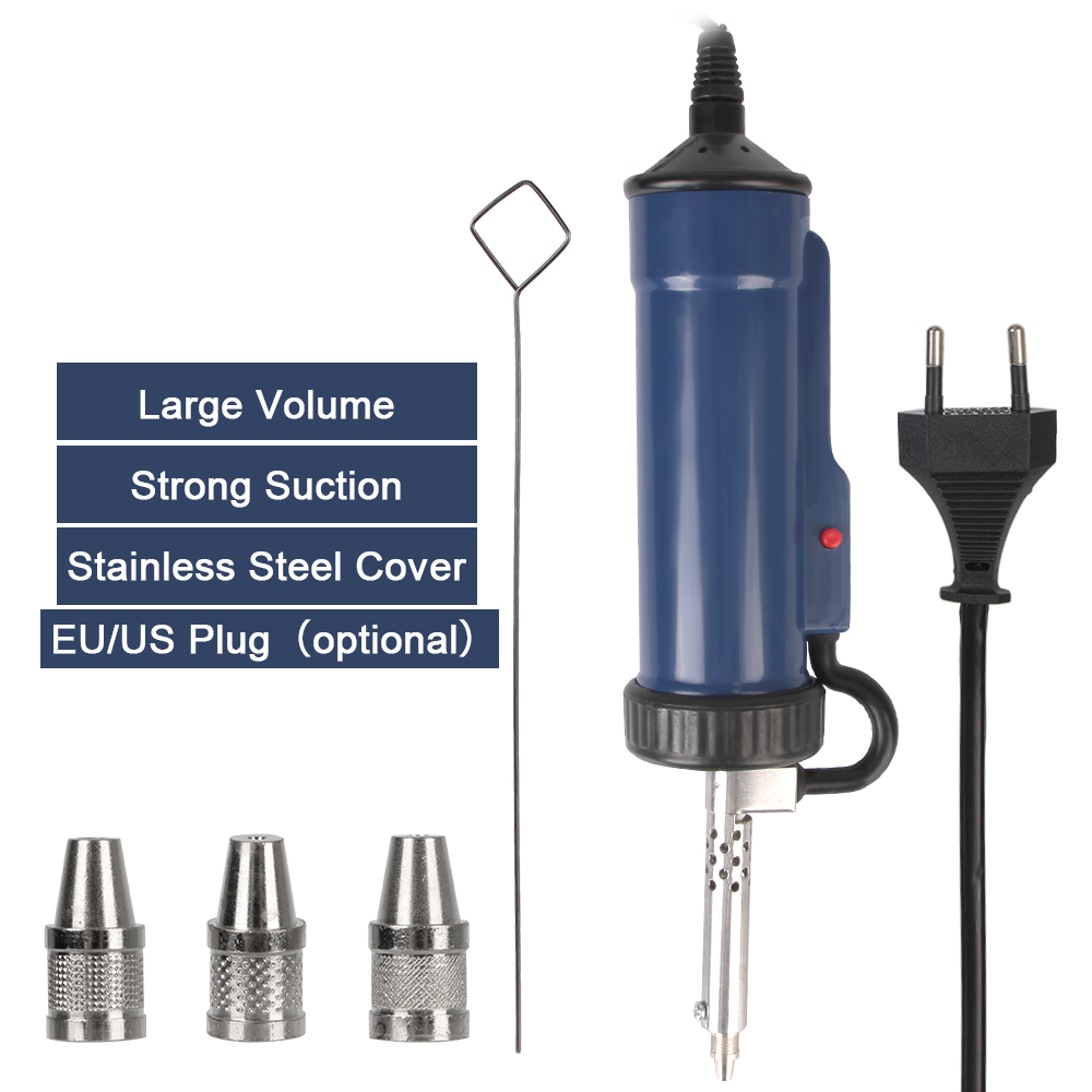 Desoldering Pump Electric Vacuum Station - 錫吸盤真空 3 吸引ノズル EU/米国プラグはんだ除去ポンプ電気はんだ ADT03 新しいはんだ吸い取り機