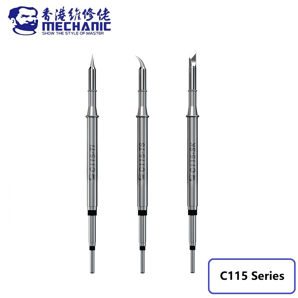 C115 Nano Soldering Iron Station - MECHANIC C115 シリーズナノレベル内部加熱ロングはんだごて先端ツール JBC/Xsoldering/Sugon T26 ハンドルはんだステーション用