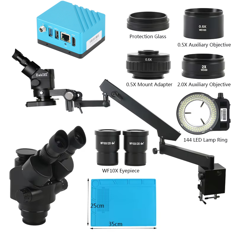 Simul-Focal Industrial Microscope 4K Hdmi - UHD 4K IMX334 HDMI デジタルビデオカメラ 3.5X-90X