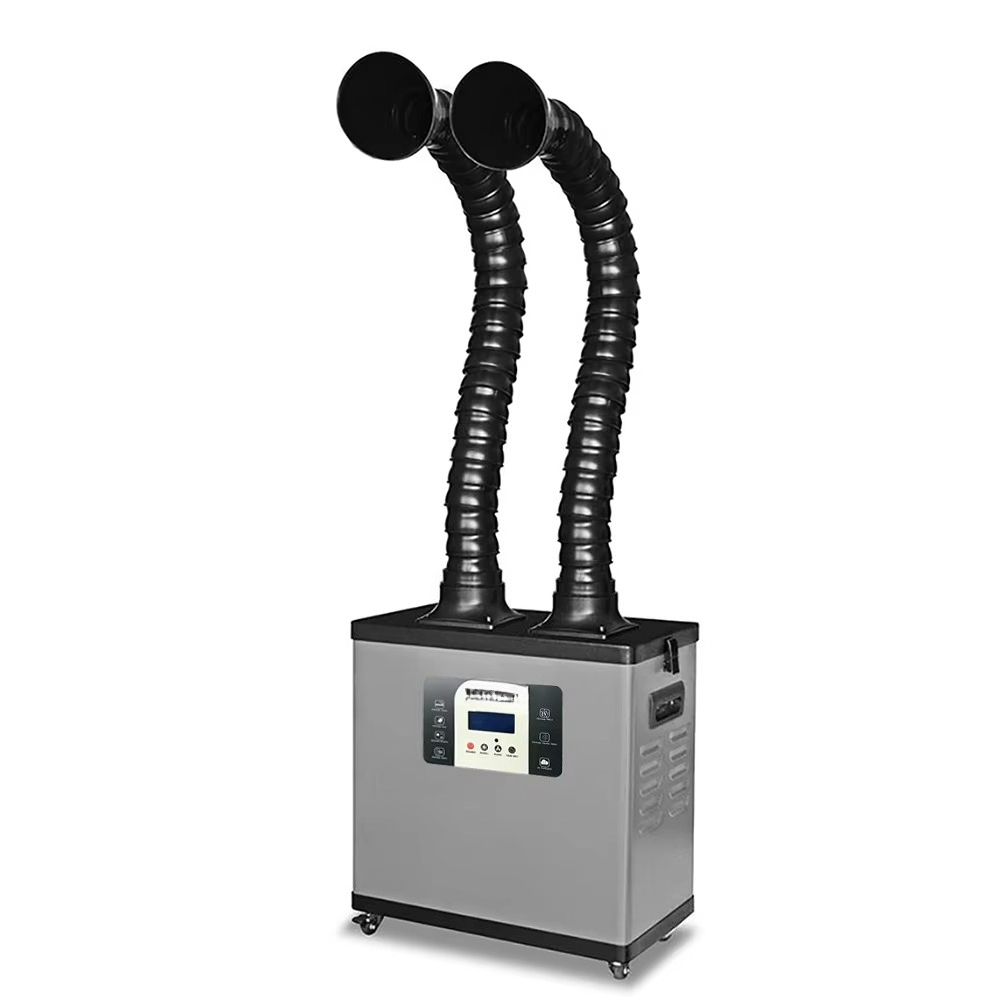 Fume Extractor Soldering Dual Arm - C200Y ポータブルハイパワーデュアルアームはんだ付け溶接煙抽出器 美容室排煙装置