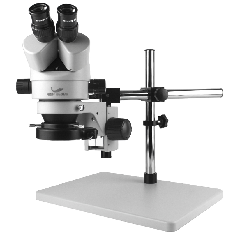 Trinocular Stereo Microscope 7X-45X - 連続ズーム付きステレオ三眼顕微鏡,ctvアダプター,電話ラボ用バローレンズ,PCBはんだ修理,対物焦点距離7x-45x