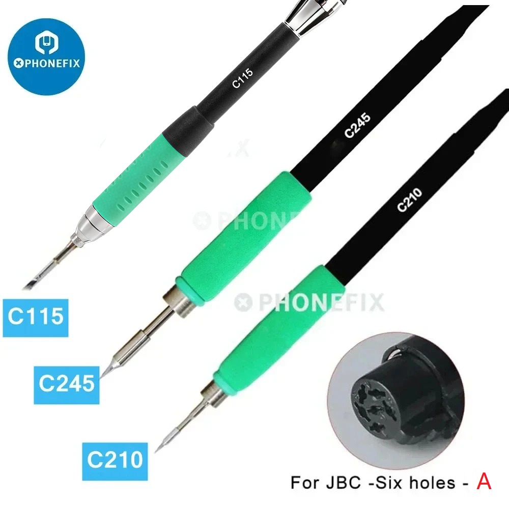 C210 Precision Soldering Station - Jbc溶接ステーション用のユニバーサルな高精度溶接鉄製ハンドル,5, 6穴,c210,c245,c115