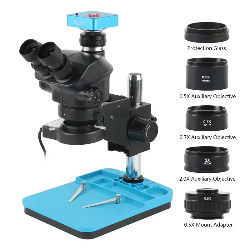 Simul-Focal Industrial Microscope 4K Hdmi - 2k,4k,1080p,48mpカメラ,hdmi,usb vga,50x100xsiul-焦点,ステレオ,電話はんだ付けPCB修理