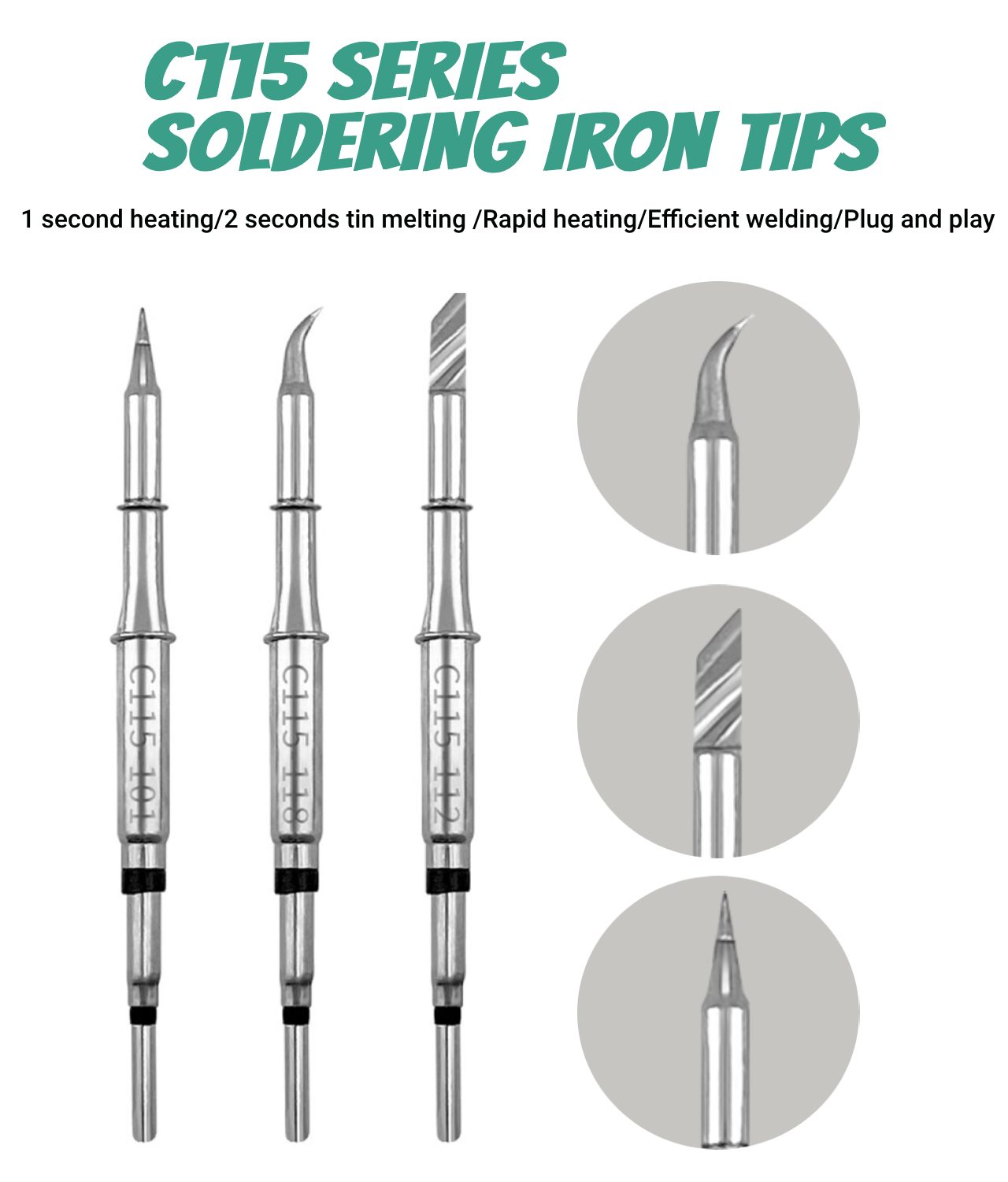 C115 Nano Soldering Iron Station - オリジナルJBC C115シリーズはんだごてチップ、NT105 A、NT115 A、NANE、NASE、NANOプロフェッショナルはんだ付けステーションに対応