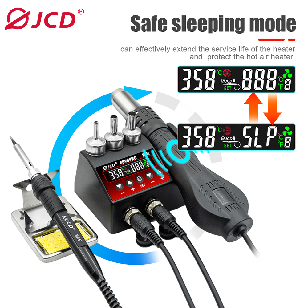 2 In 1 Soldering Rework Station 750W - はんだ付けステーションJCD-8898Pro,2 in 1, 750W, LCDデジタルディスプレイ,熱風,壁掛け溶接,リワークステーション,はんだ付けツール
