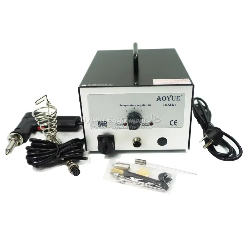 Desoldering Pump Electric Vacuum Station - BGAはんだ除去ステーション 電動真空はんだ除去ポンプ サクション調整可能温度 AOYUE 474A+