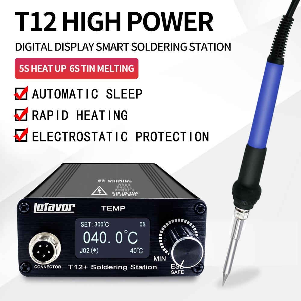 T12 Soldering Station Oled - T12 + はんだステーションはんだごて 1.3 インチ OLED