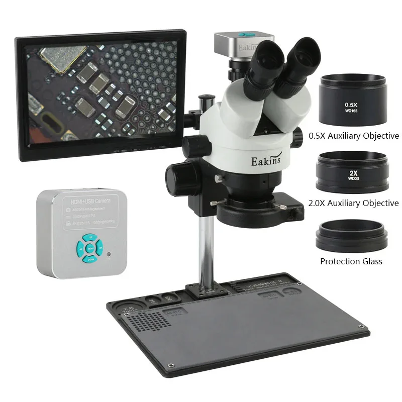 7X 45X ズーム工業用サイマル焦点 HDMI USB 4 - Simul-Focal Industrial Microscope 4K Hdmi のレビューと価格
