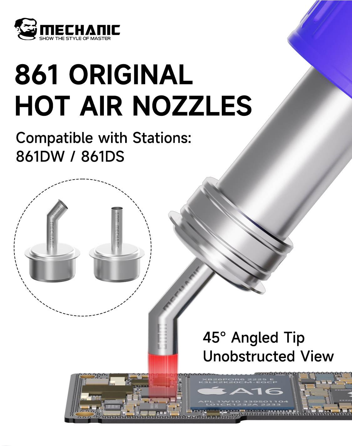 メカニック 861 ホットエアノズルキット - ストレート＆ - Hot Air Rework Station 861Dw のレビューと価格