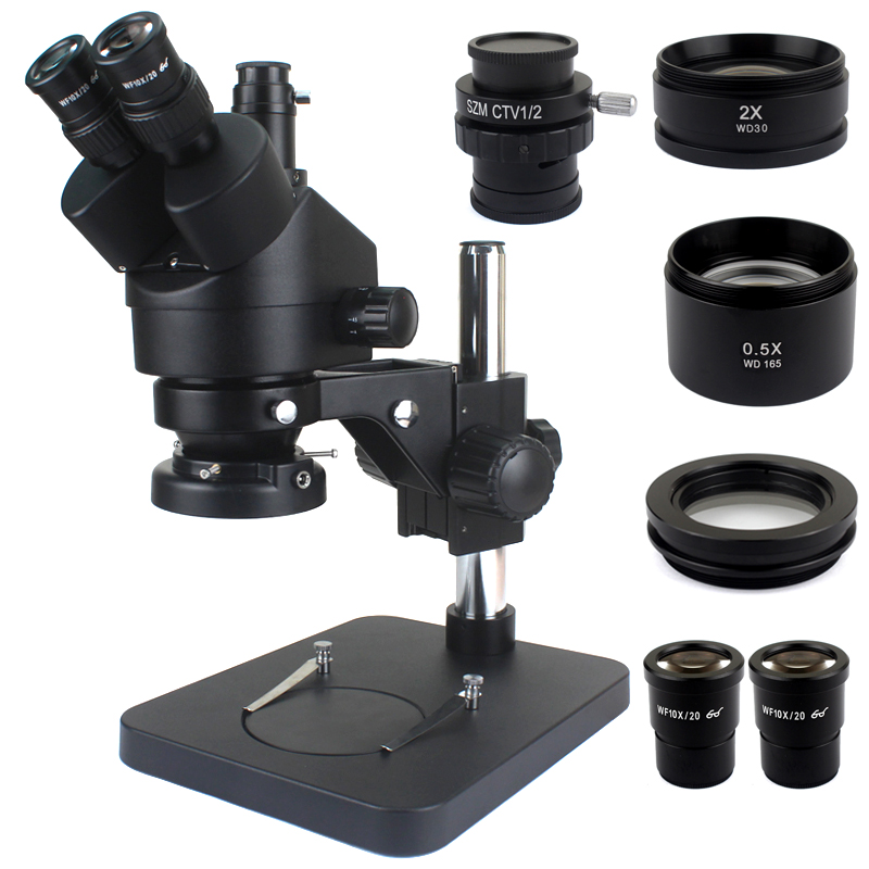 電話 PCB はんだ付け修理ラボ工業用 7X 45X 三眼ス - Trinocular Stereo Microscope 7X-45X のレビューと価格