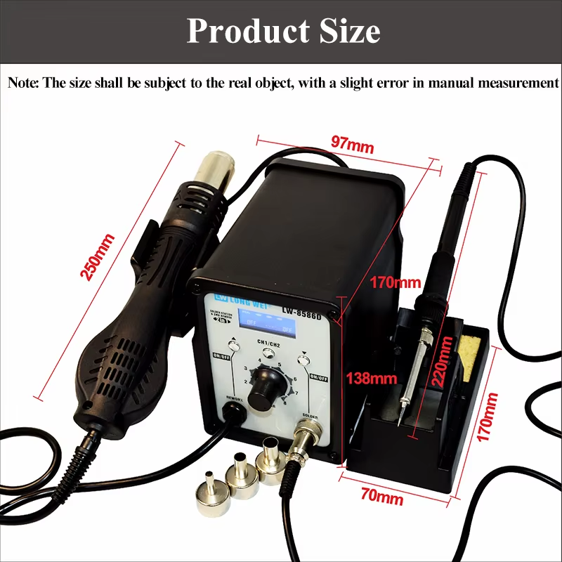 LW-8586D 2 in 1 750W ホットエアガン 4 - 2 In 1 Soldering Rework Station 750W のレビューと価格