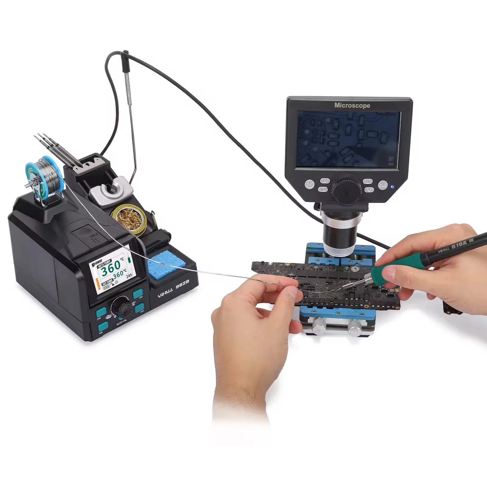 982Dデジタル急速加熱はんだごてステーション精密電子リワー - C210 Precision Soldering Station のレビューと価格