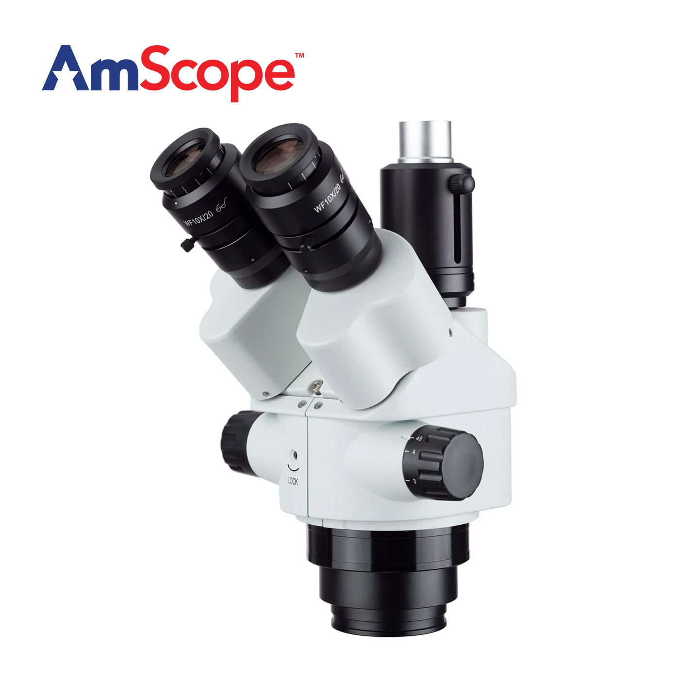 AmScope 7X-45X倍率 シミュルフォーカル三眼ズー - Trinocular Stereo Microscope 7X-45X のレビューと価格