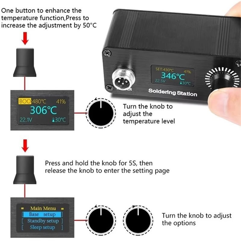 B23B T12 家庭用修理はんだ付けステーションポータブル - T12 Soldering Station Oled のレビューと価格