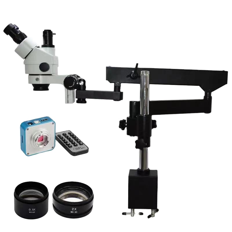 48MP 3.5X-90X フレキシブル可動関節アームブーム - Articulating Arm Boom Stand Microscope のレビューと価格