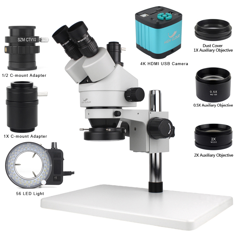 Simul-ステレオ三眼焦点顕微鏡,電話PCB溶接修理ラボ, - Simul-Focal Industrial Microscope 4K Hdmi のレビューと価格