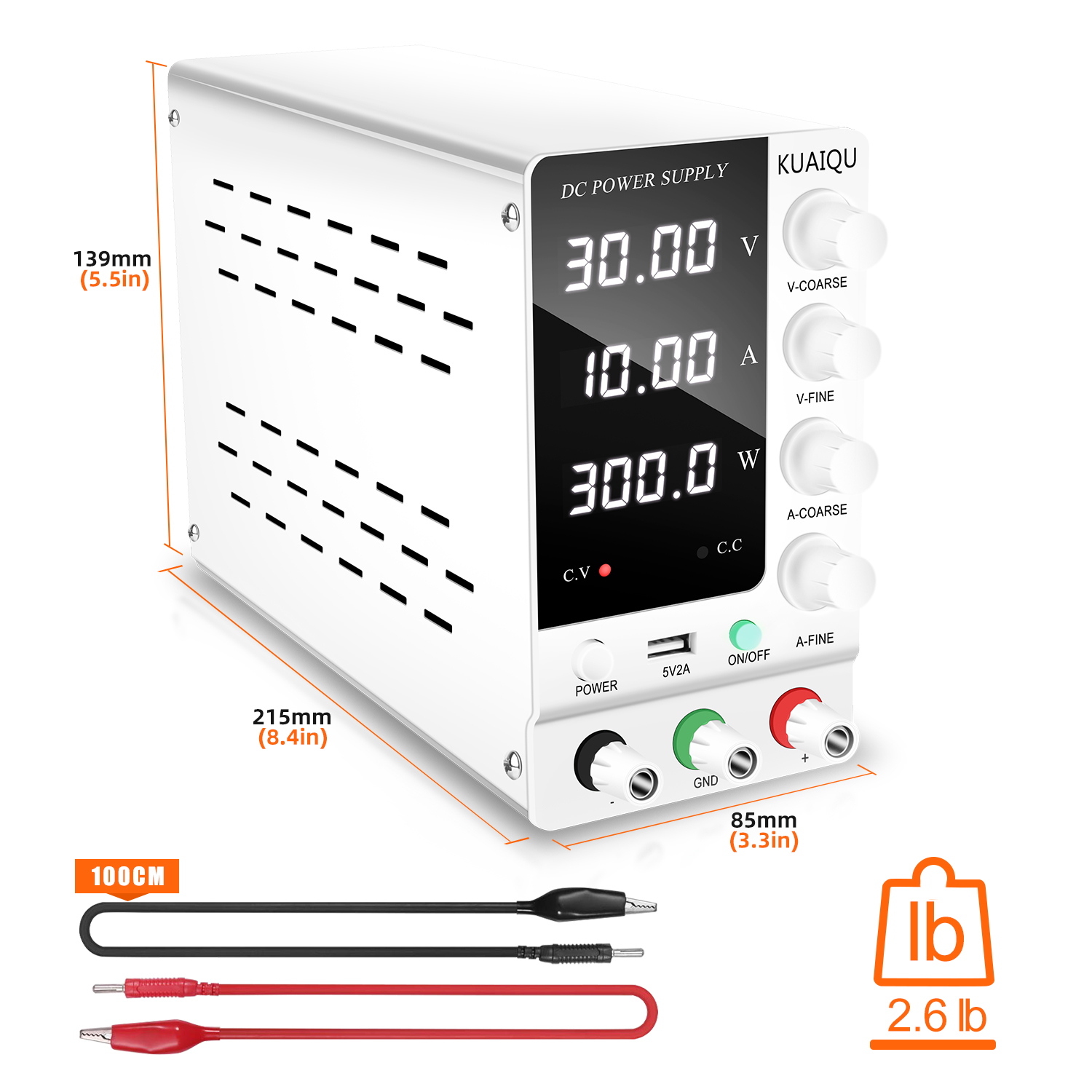 KUAIQU Lab DC電源 30V 10A 6A、調整可 - High Precision Dc Power Supply 30V 10A のレビューと価格