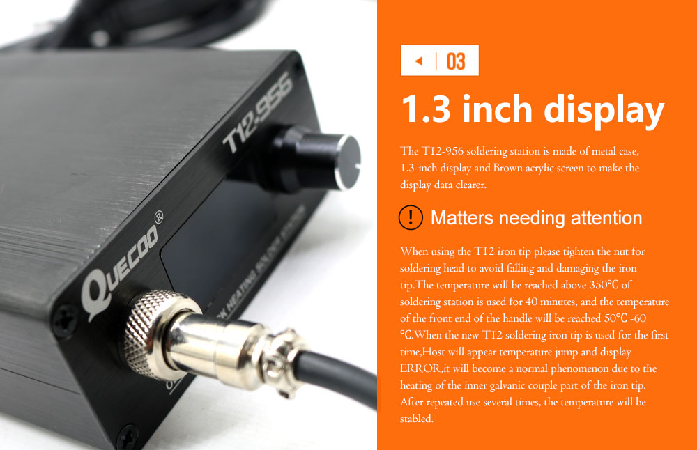 QUECOO T12-956 はんだ付けデジタルステーション - T12 Soldering Station Oled のレビューと価格