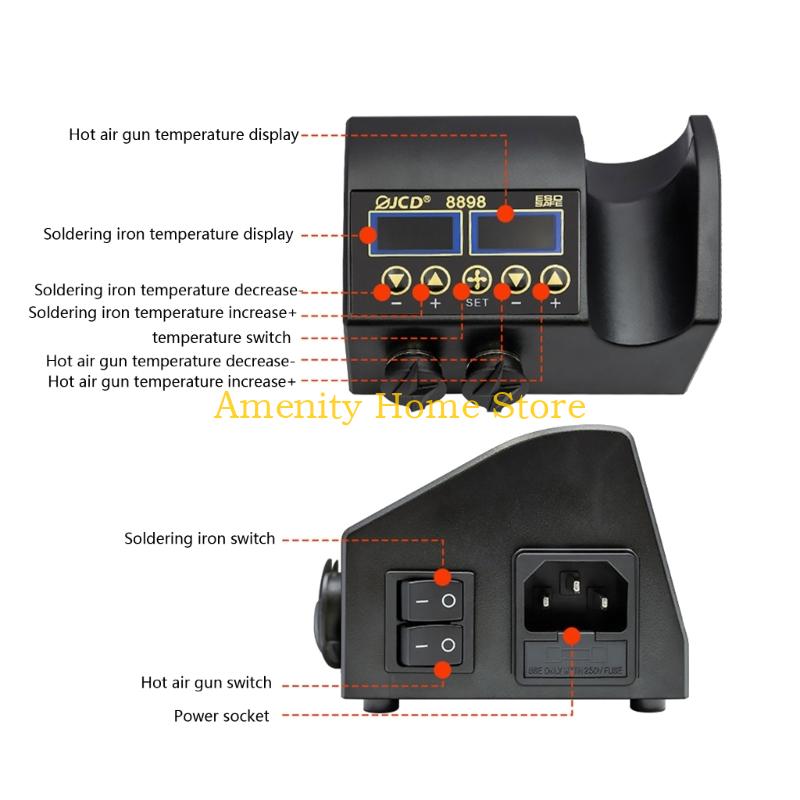 F26C 2 1 はんだごて熱風リワーク溶接ステーションデジ - 2 In 1 Soldering Rework Station 750W のレビューと価格