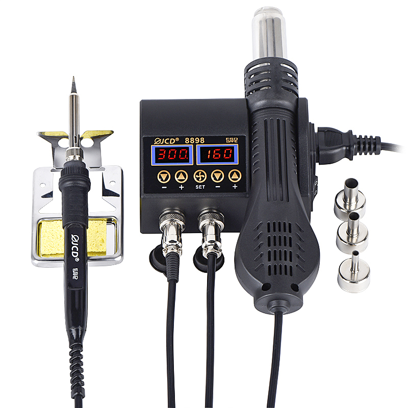 JCD 2 in 1 8898 はんだ付けステーション LE - 2 In 1 Soldering Rework Station 750W のレビューと価格
