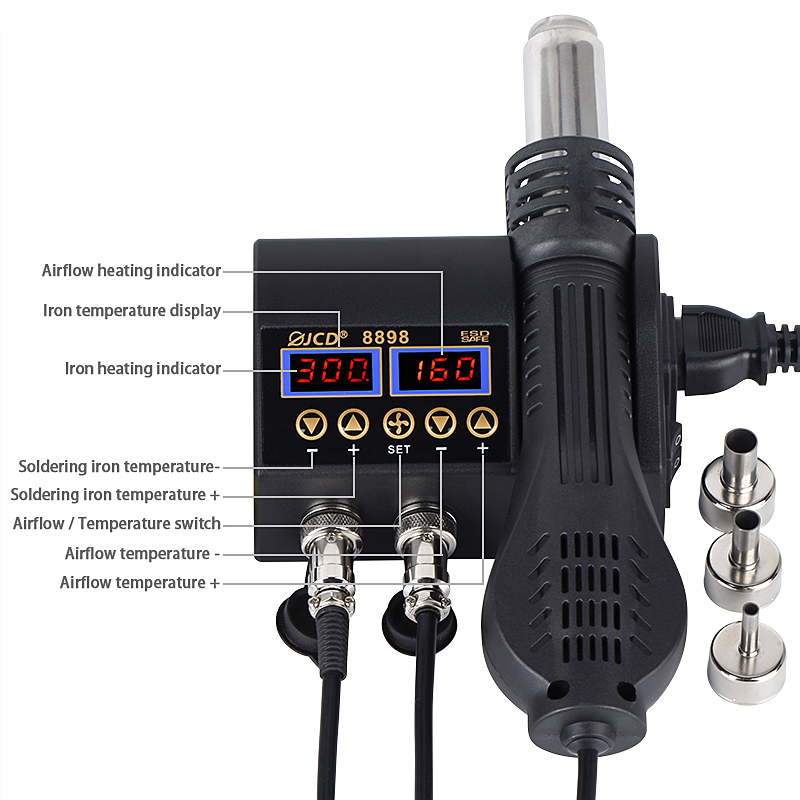 JCD 2 in 1 750Wはんだ付けステーション LCD - 2 In 1 Soldering Rework Station 750W のレビューと価格